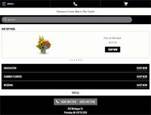 Tablet Screenshot of flowersfromskysthelimit.com